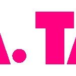 A. T. A. Logo in pink and white