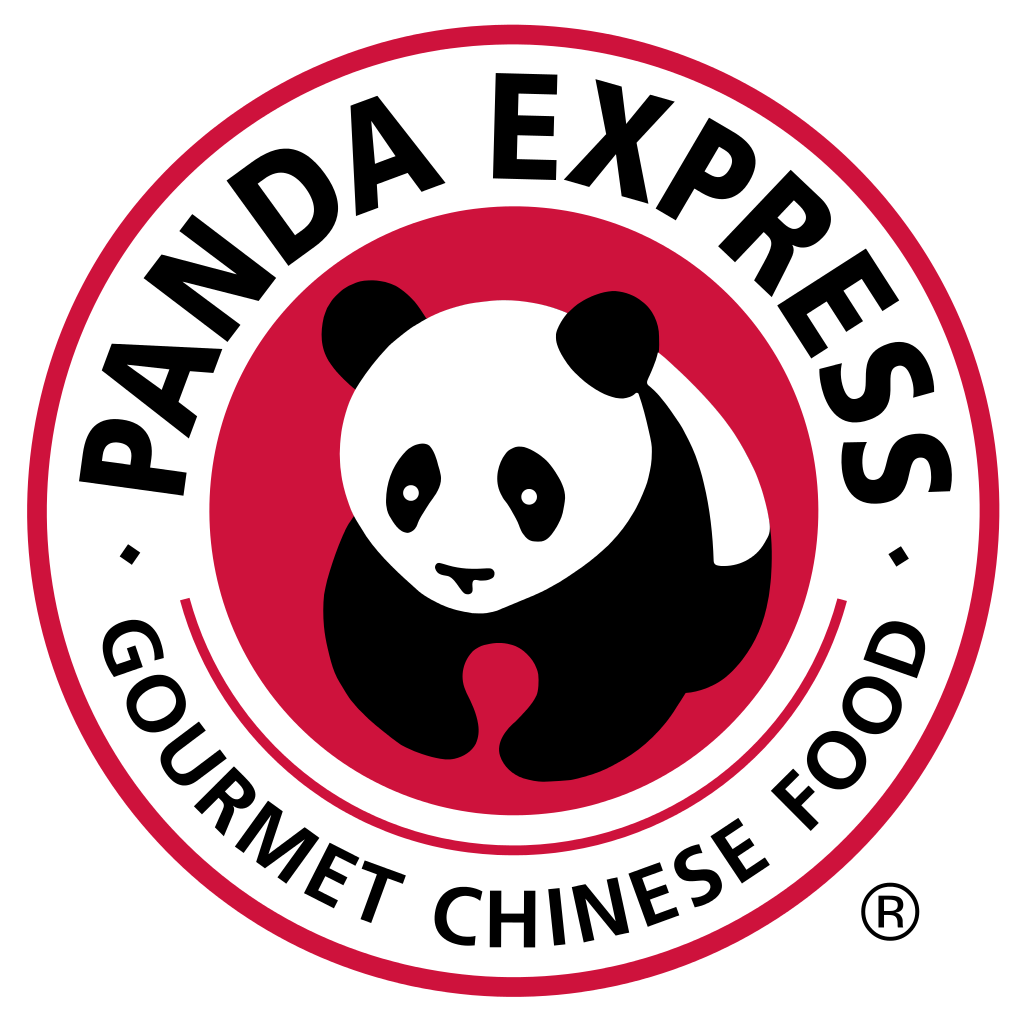Panda express logo with a black and white panda bear.
